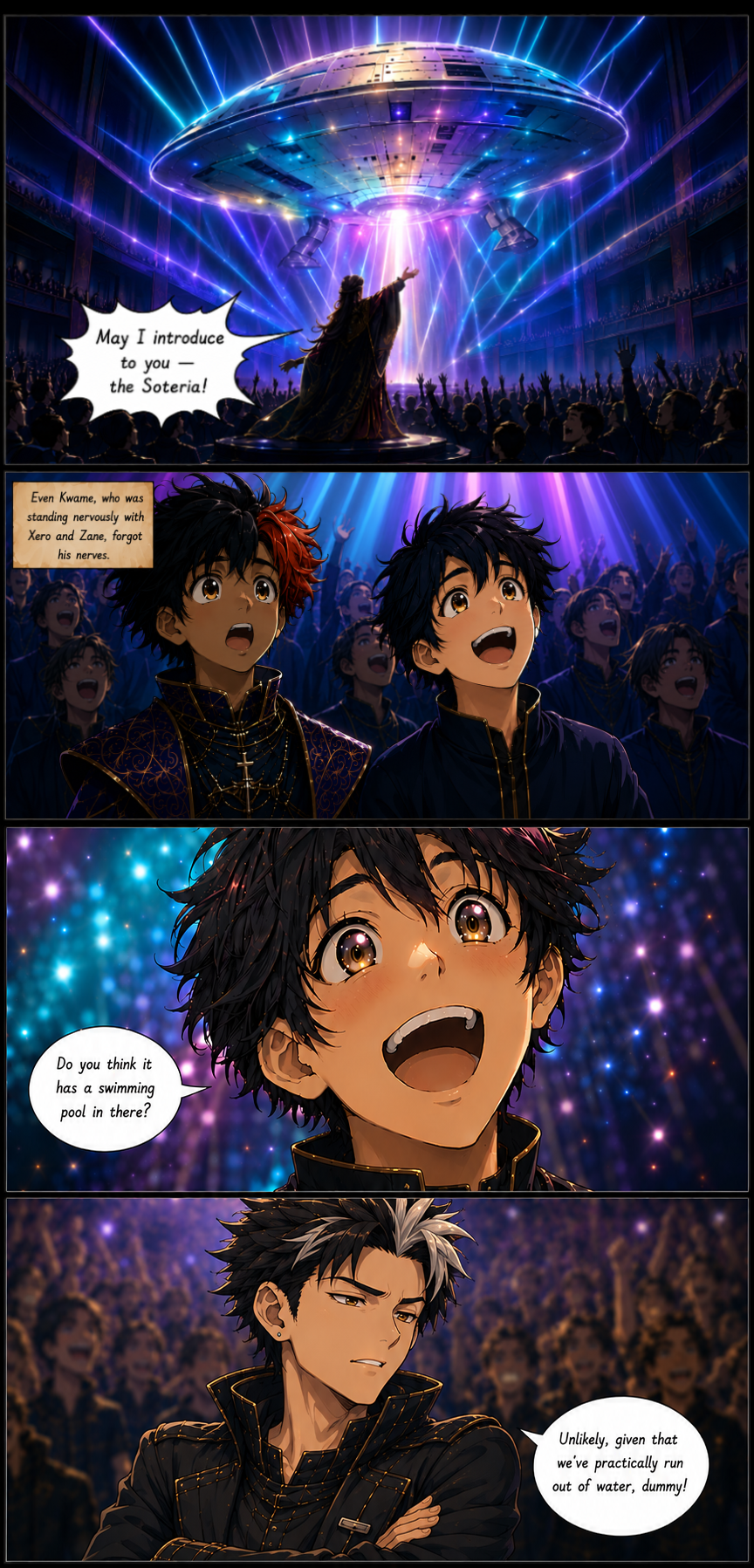 Chapter 7, page 2: Here are the accessibility-friendly captions, formatted for comic book use:

PANEL 1 — TOP OF PAGE
[IMAGE DESCRIPTION...